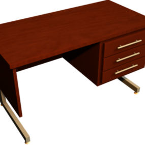 L Shape Corner Desk With Chair 3d model