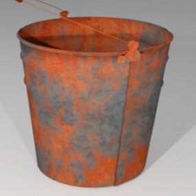 Rustic Steel Bucket 3d model