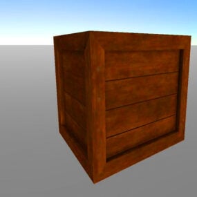 Vecchia scatola di cassa Scatola di legno modello 3d