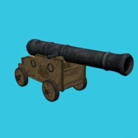 Rustikk Pirate Cannon 3d-modell