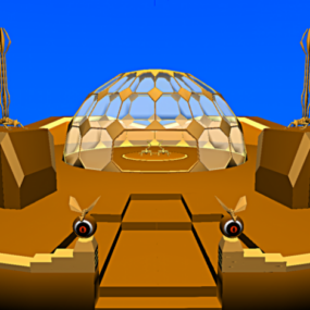 Model 3d Gedung Paviliun Dome