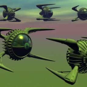 3д модель футуристического космического корабля-сферы-дрона