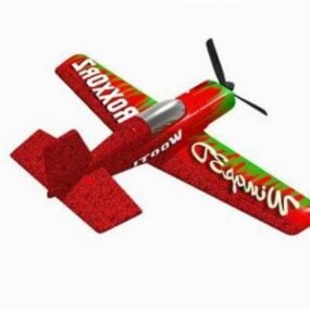 Modello 3d dell'aereo giocattolo per volantini sportivi