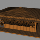Павильон с деревянной крышей