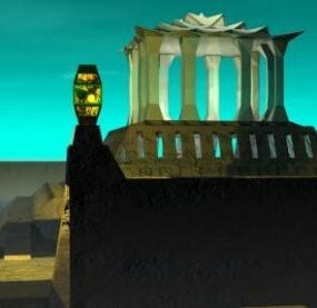 Templo de fantasía estilo griego modelo 3d
