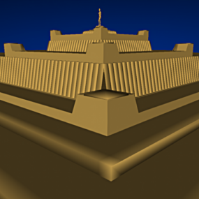 بناء المعبد القديم على شكل هرم نموذج ثلاثي الأبعاد