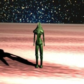 Alien Man sur la planète modèle 3D