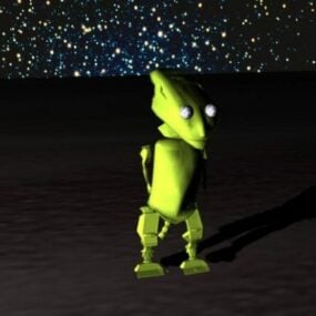 Modello 3d del personaggio alieno del pianeta uomo