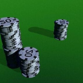 游戏扑克筹码3d模型