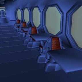 3D-Modell des Innenraums eines Passagierraumfahrzeugs