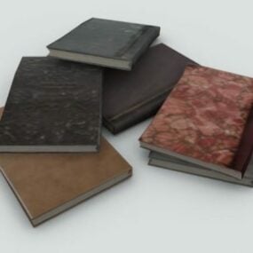 Book Stack With Various Cover 3d model