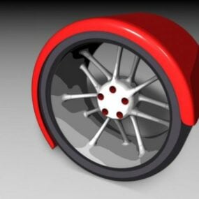 带防尘罩的汽车轮辋3d模型