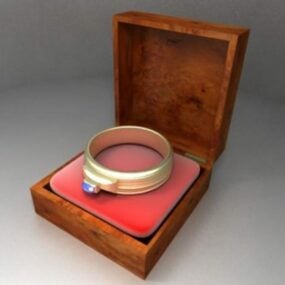 Bague à bijoux dans une boîte modèle 3D