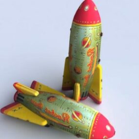 Tegneserie Rocket To Mars 3d-modell