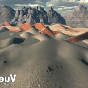 Sand Dune In Dessert 3d model