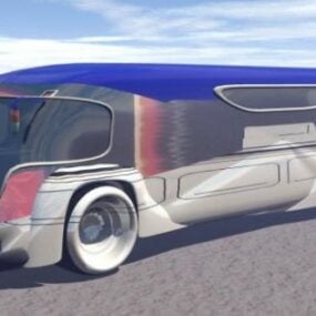 Modelo 3D de transporte de ônibus de turismo futurista