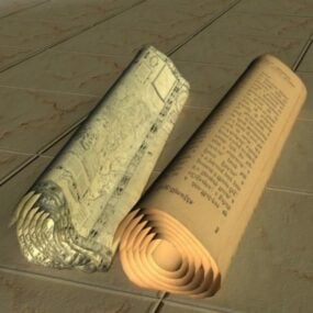 3D-модель Vintage Paper Scroll
