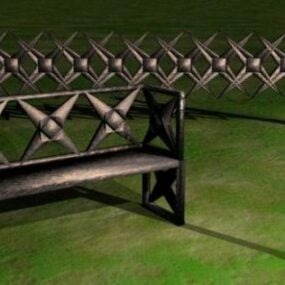Wrought Iron Outdoor Bench 3d model