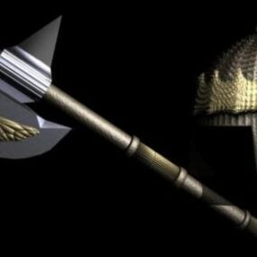 סט גרזני נשק מימי הביניים דגם תלת מימד