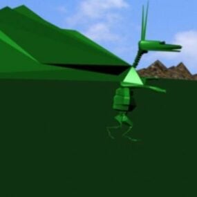 Animation Dragonfly Lowpoly 3d model