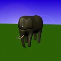 Lowpoly Modello 3d dell'elefante
