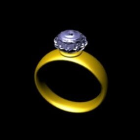 Δαχτυλίδι με διαμάντι 3d μοντέλο