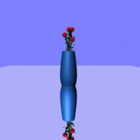 反射付きバラ花瓶ポット3Dモデル