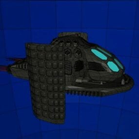 科幻黑鹰太空飞船3d模型