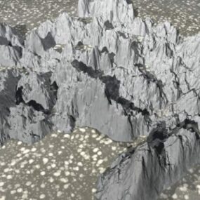Mô hình 3d phong cảnh núi đá xám
