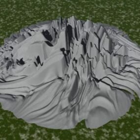 Model 3d Medan Gunung Salju dan Latar Belakang Langit