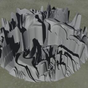 Mô hình 3d khối núi xám