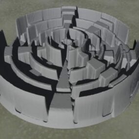 Modello 3d della decorazione della forma del tempio