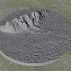 Terræn Landskab Round Cut 3d-model