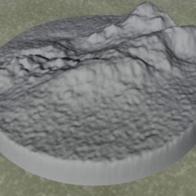 Okrągły model krajobrazu terenu 3D