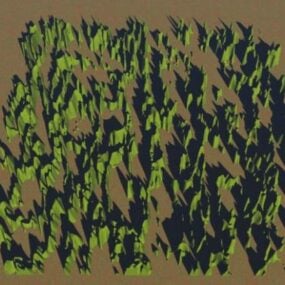 Paisaje de terreno de roca verde modelo 3d