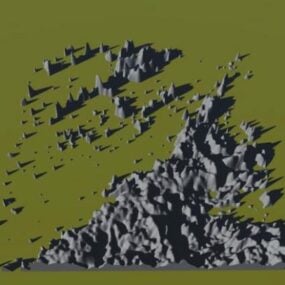 نموذج ثلاثي الأبعاد للمناظر الطبيعية للتضاريس الصخرية الصغيرة