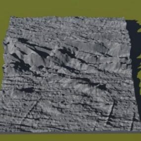 نموذج منظر طبيعي ثلاثي الأبعاد لتضاريس الصخور الرمادية