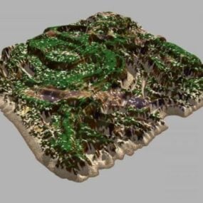 Paysage des Highlands avec de l'herbe modèle 3D