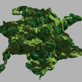 Groen gras op kliflandschap 3D-model