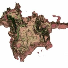3D model krajiny Red Cliff Rock