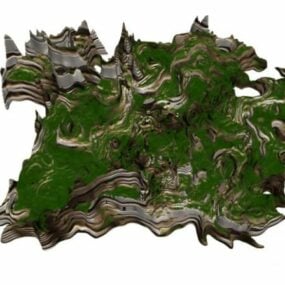 Terrain de montagne de pierre rouge modèle 3D