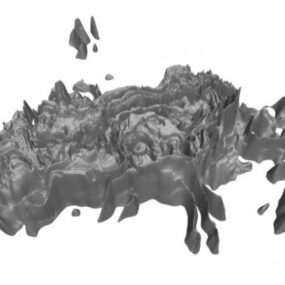 Abstrakcyjny kształt szarej skały Model 3D