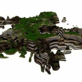 Beach Cliff Rock Krajina 3D model