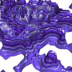 Paars rotslandschap 3D-model