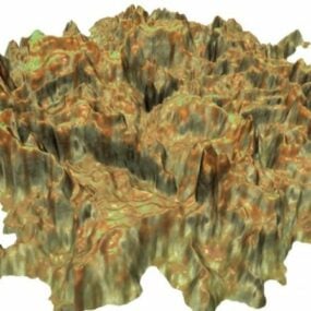 Geel rotsterreinlandschap 3D-model