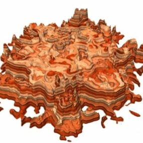 3D model terénu Red Rock Cliff