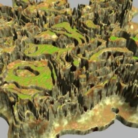 Model 3D terenu kamiennej góry