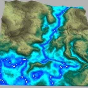 Terrain de la carte de jeu Sea Island modèle 3D