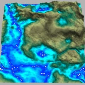 Gaming Sea Terrain 3D-Modell