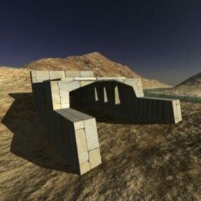 3д модель здания Desert Rock Architecture Building